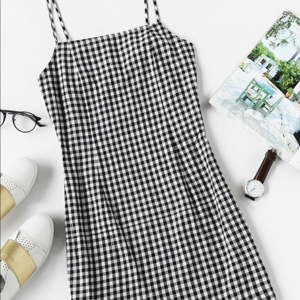 LAST ONE Plaid Gingham Mini Dress - Picture 4 of 7